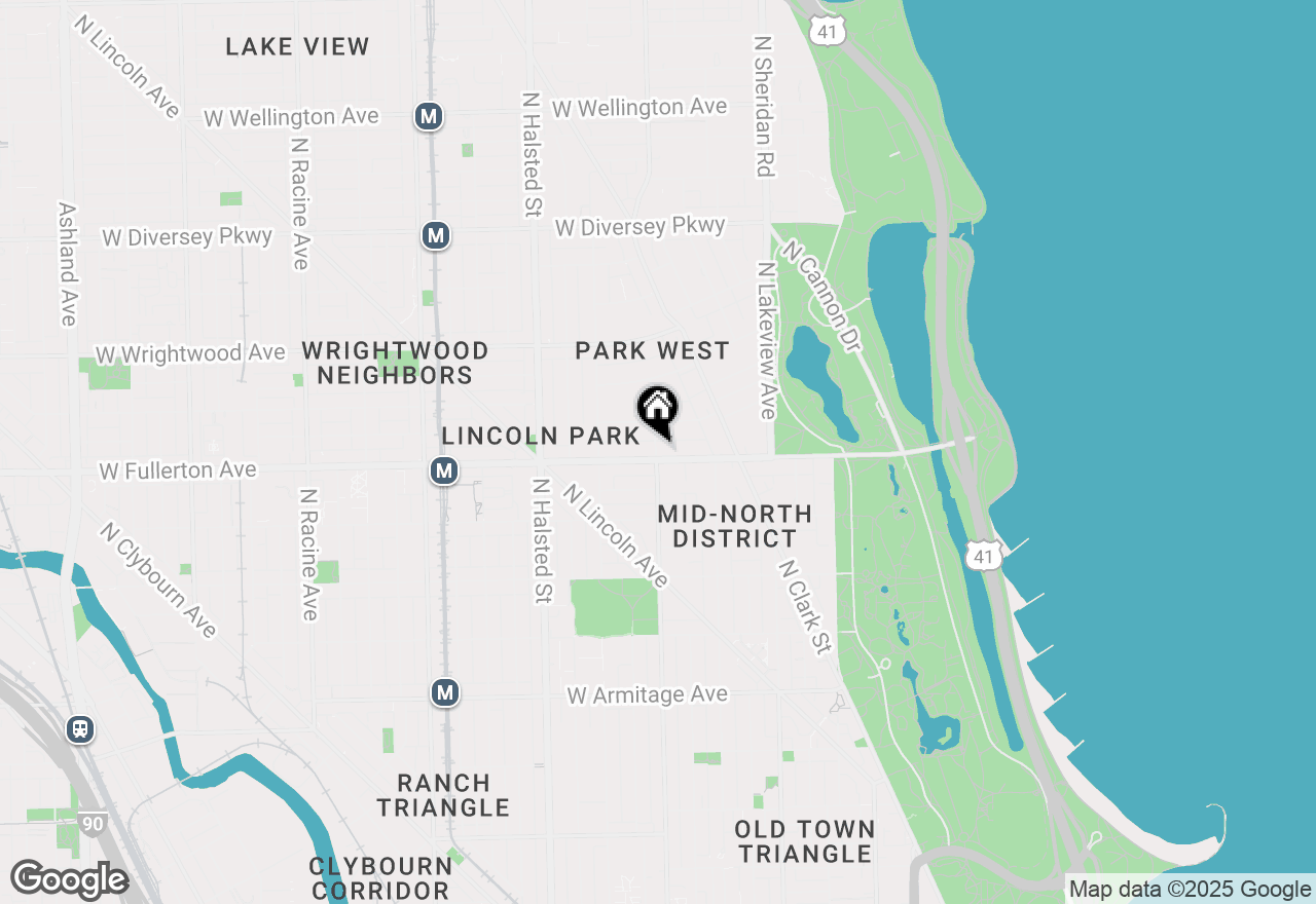 Map of 560 W Fullerton Parkway, Chicago, IL 60614