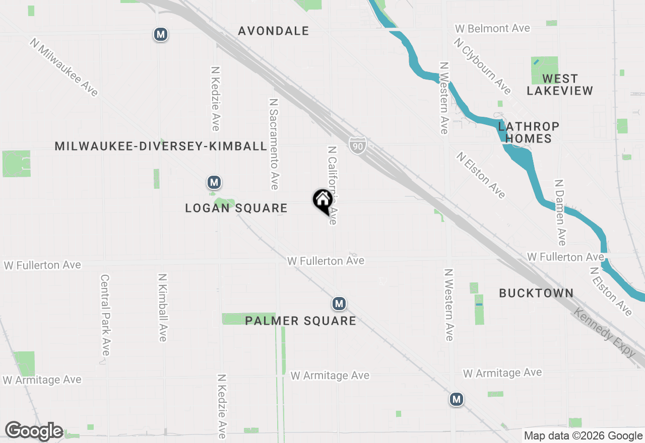 Map of 2521 N Mozart Street, Chicago, IL 60647