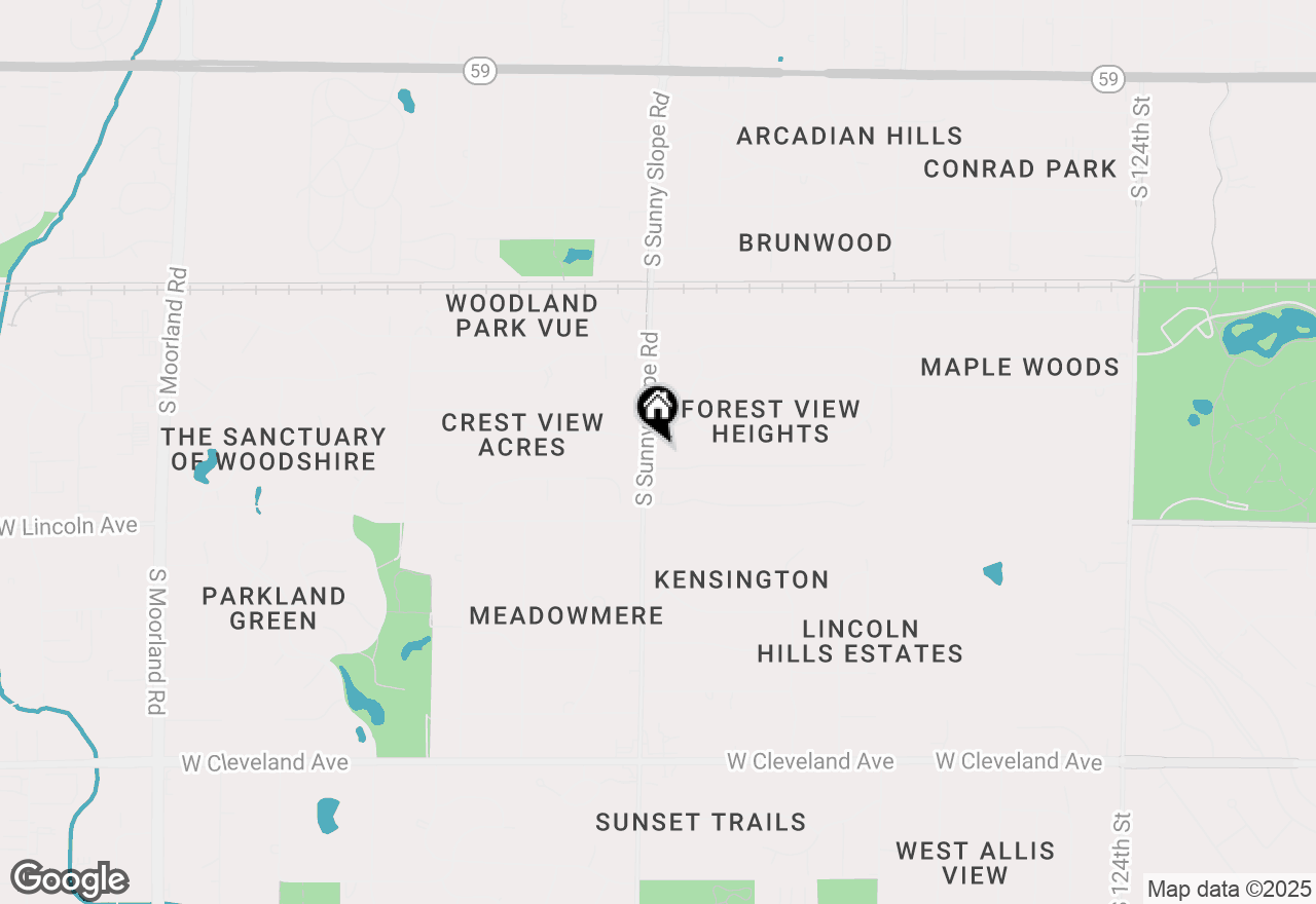 Map of 2134 S Sunny Slope Rd, New Berlin, WI 53151