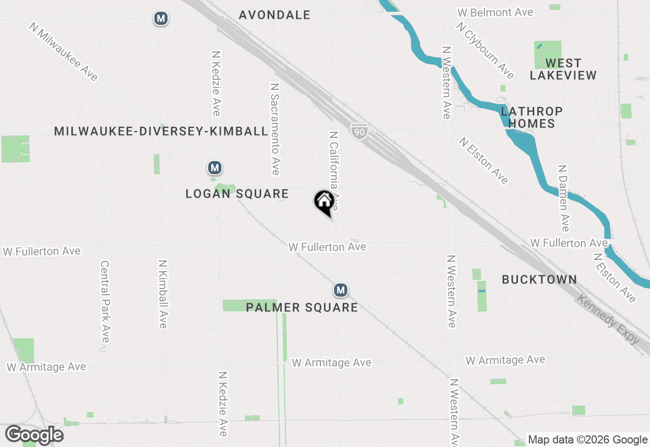 Map of 2447 N Mozart Street #1, Chicago, IL 60647