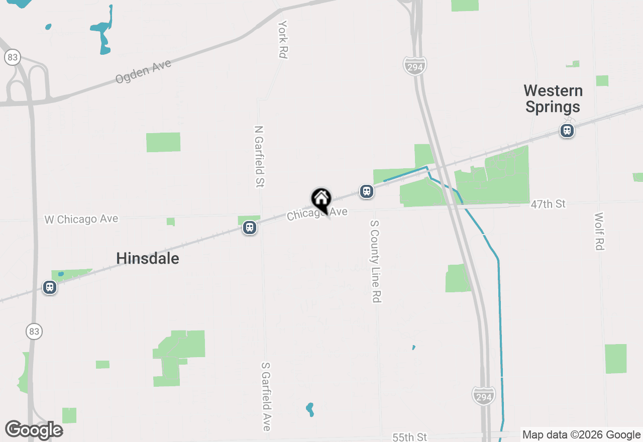 Map of 13 S Elm Street, Hinsdale, IL 60521