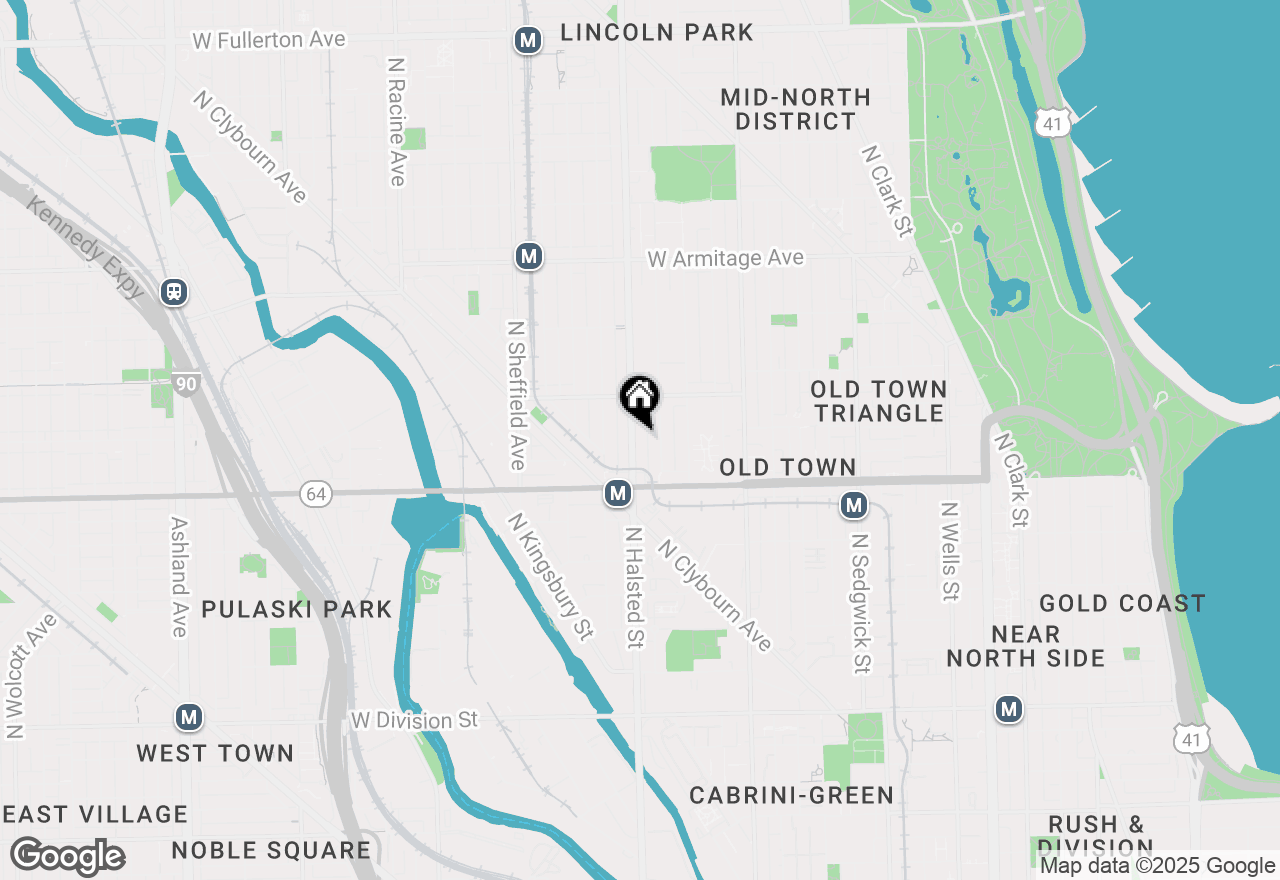 Map of 1653 N Halsted Street #1F, Chicago, IL 60614