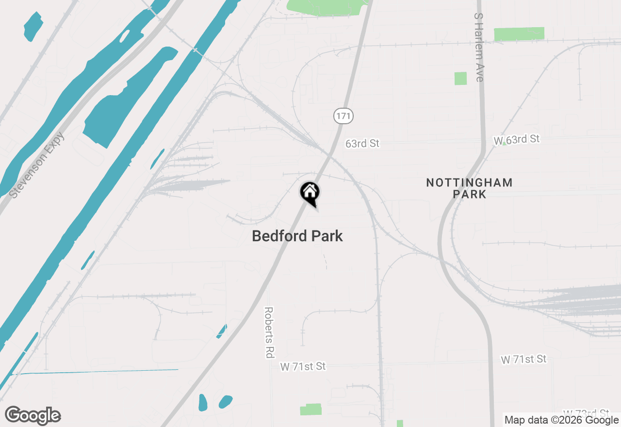 Map of 7813 W 65th Place, Bedford Park, IL 60501