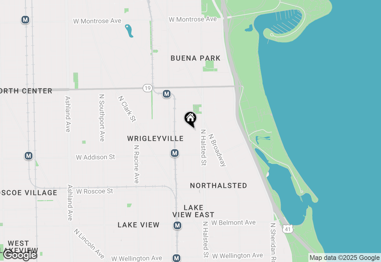 Map of 847 W Bradley Place #2R, Chicago, IL 60613