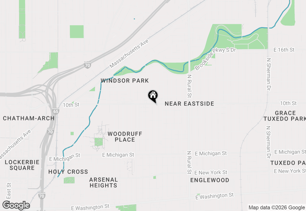 Map of 2225 E 10th Street, Indianapolis, IN 46201