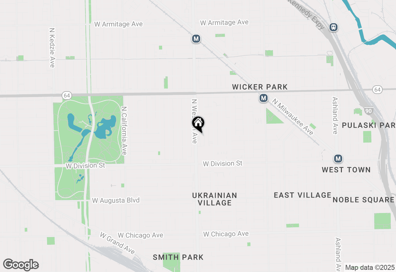 Map of 1335 N Western Avenue #405, Chicago, IL 60622