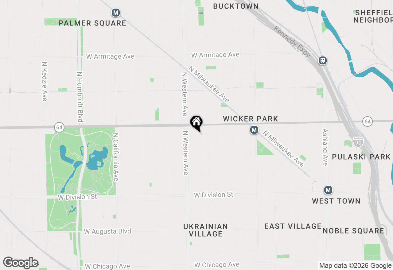 Map of 1525 N Claremont Avenue #1A, Chicago, IL 60622