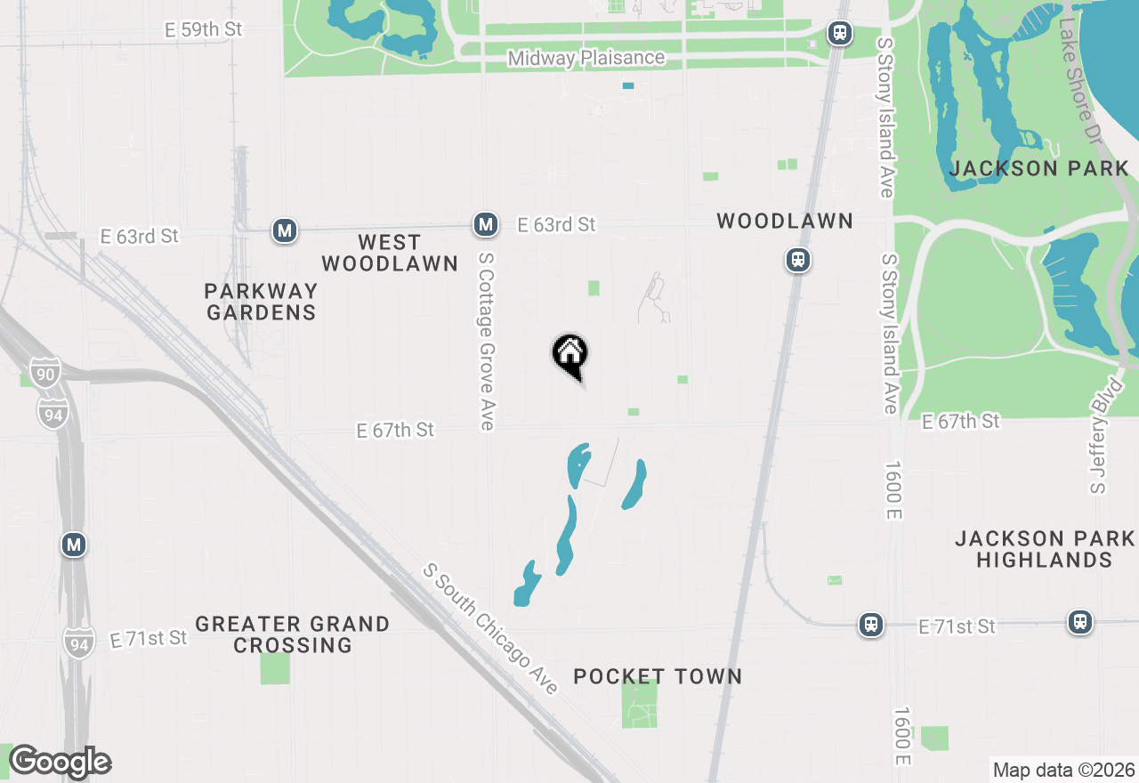 Map of 6617 S Ingleside Avenue #1S, Chicago, IL 60637