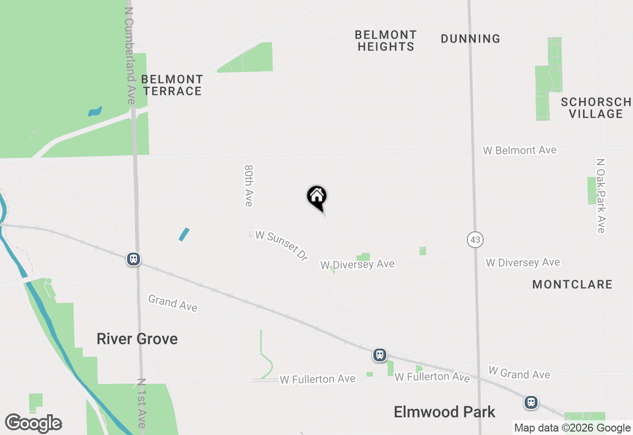 Map of 2934 N 77th Court, Elmwood Park, IL 60707