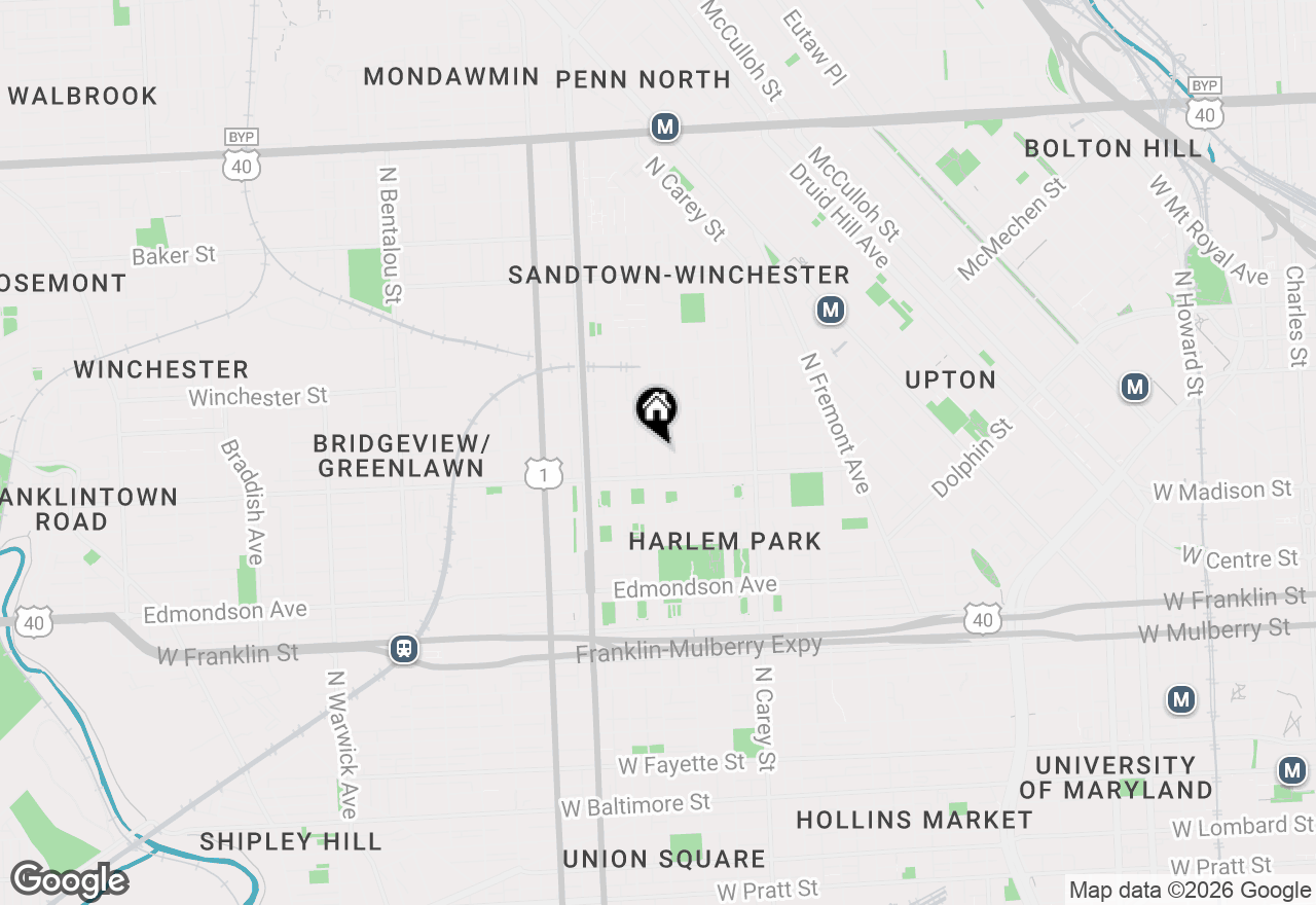 Map of 917 N Gilmor Street, Baltimore, MD 21217