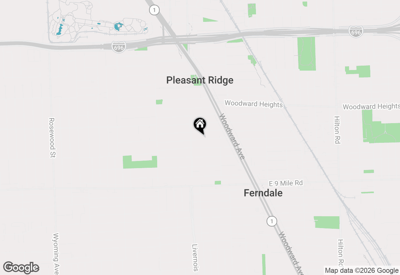 Map of 340 W Maplehurst Street, Ferndale, MI 48220