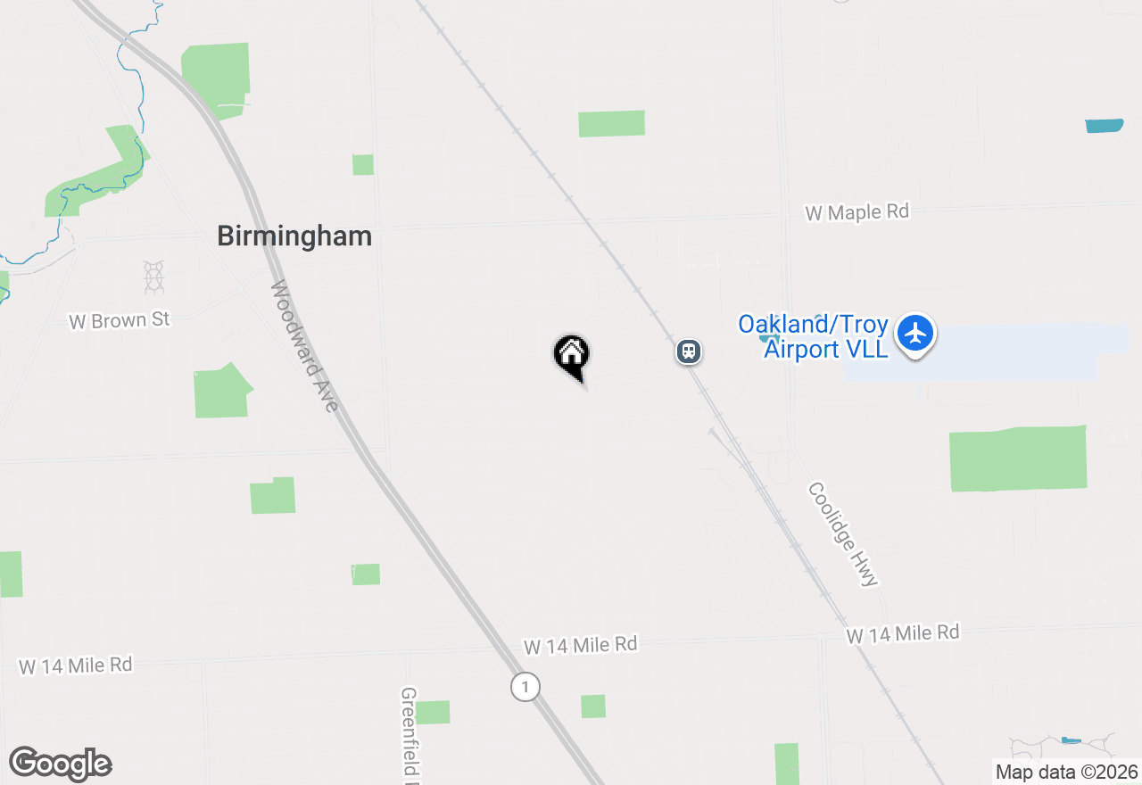 Map of 1931 Webster Street, Birmingham, MI 48009