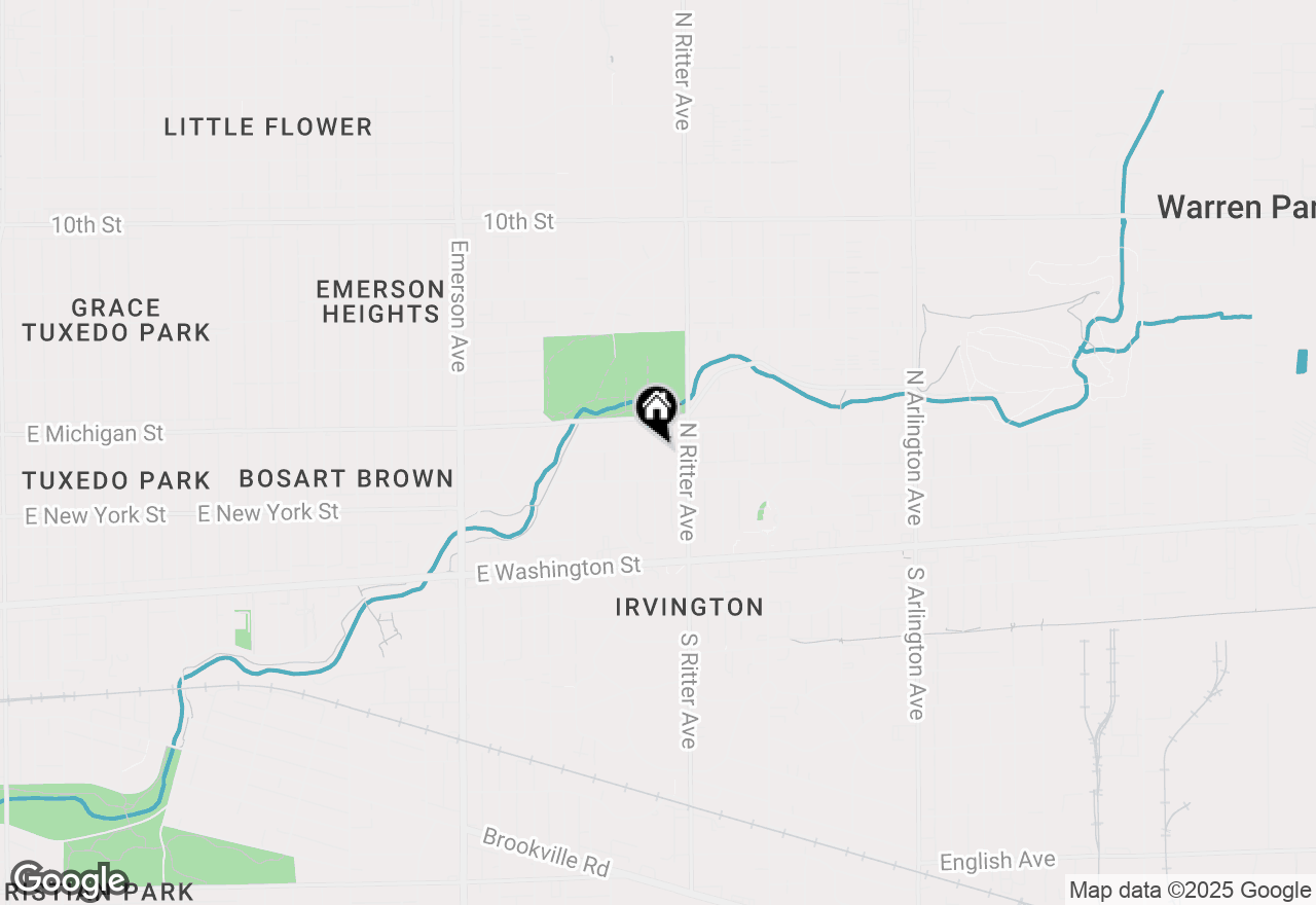 Map of 333 N Whittier Place, Indianapolis, IN 46219