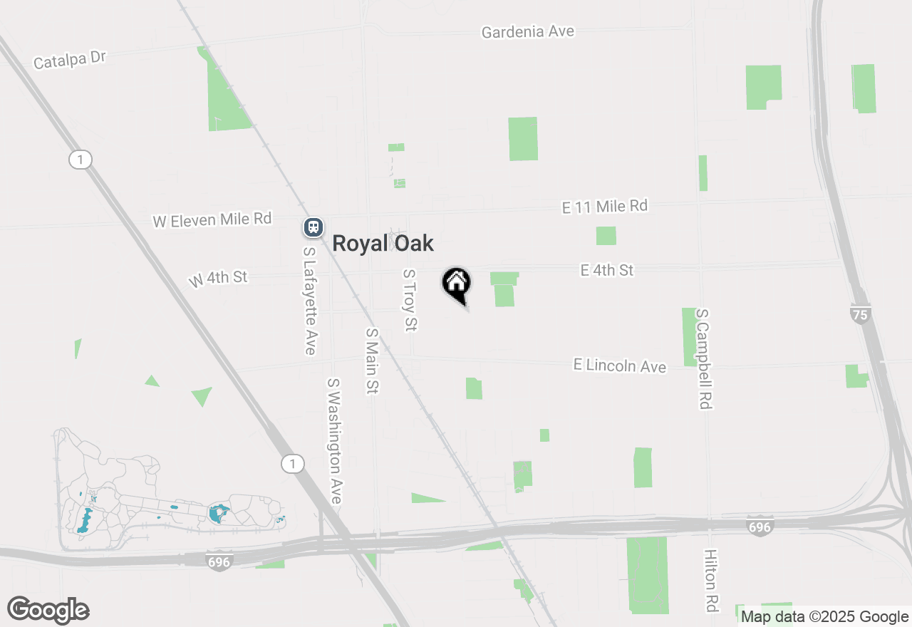 Map of 607 Knowles Street, Royal Oak, MI 48067