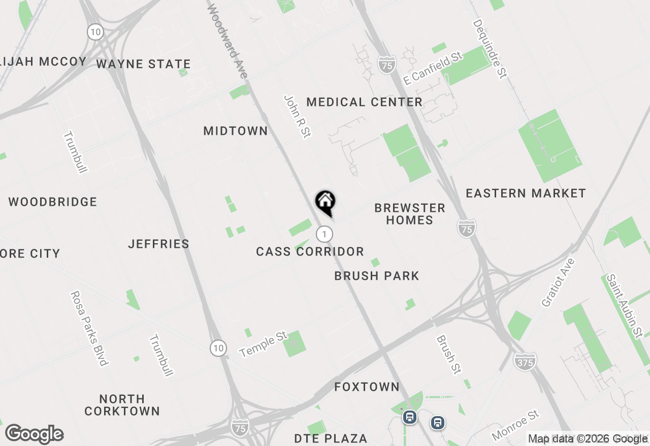 Map of 3670 Woodward Avenue #213, Detroit, MI 48201