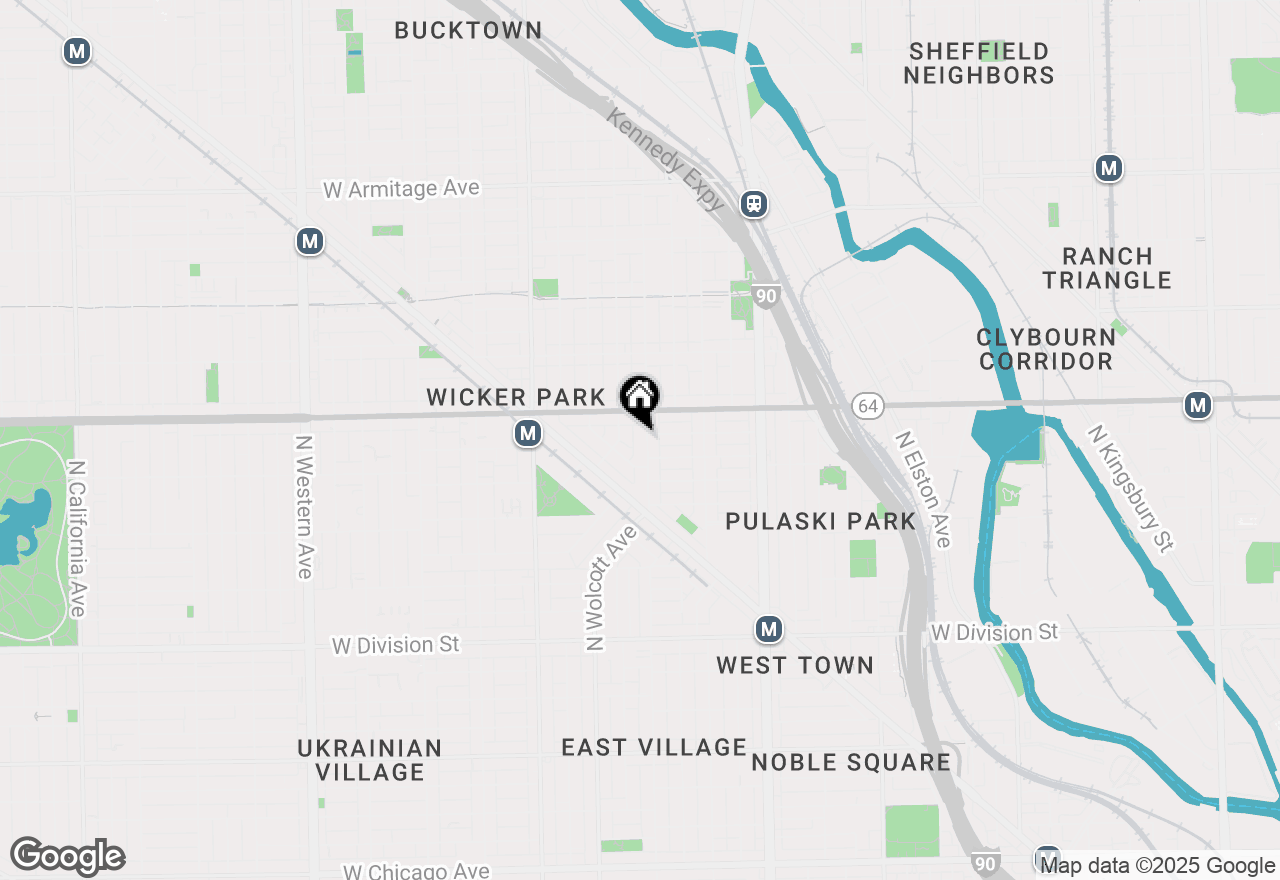 Map of 1528 N Wood Street #2, Chicago, IL 60622