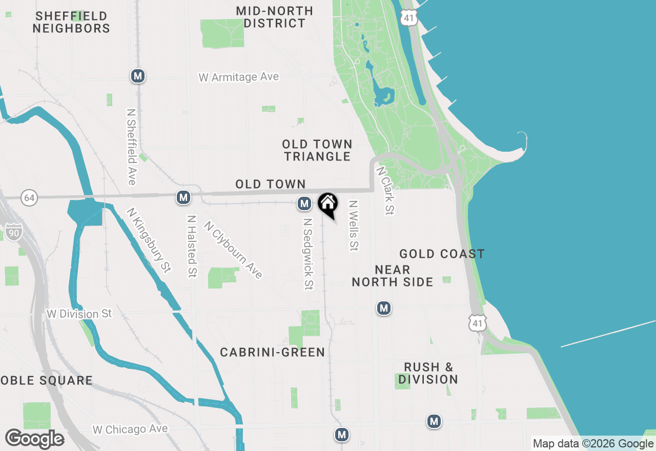 Map of 1446 N North Park Avenue #3F, Chicago, IL 60610
