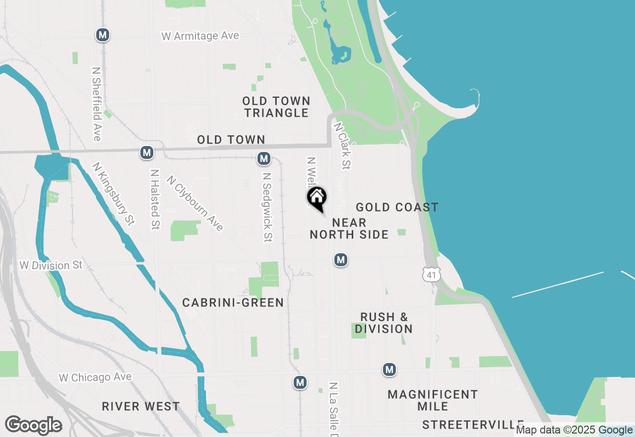 Map of 1325 N Wells Street #407, Chicago, IL 60610