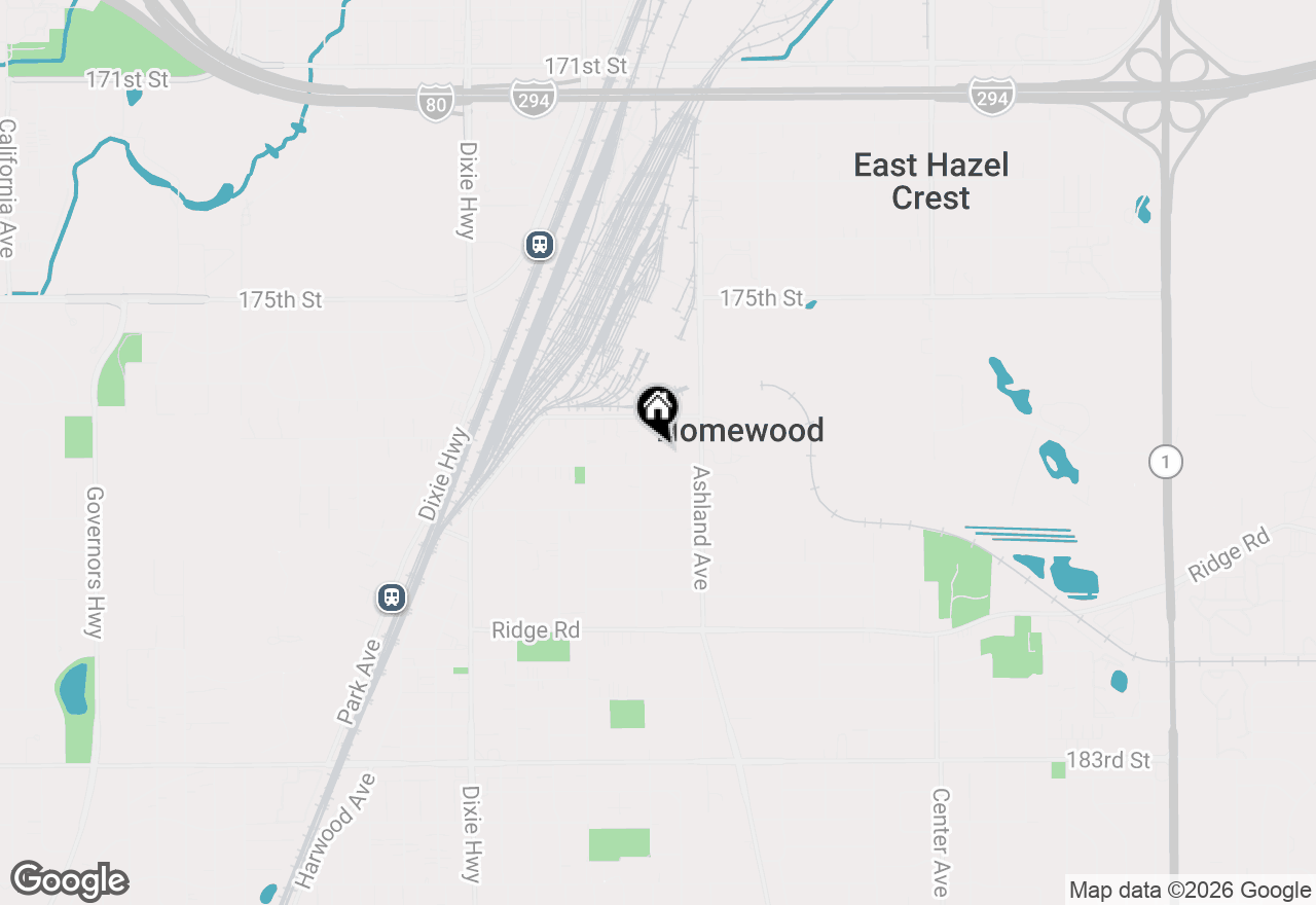 Map of 1650 Cedar Road, Homewood, IL 60430