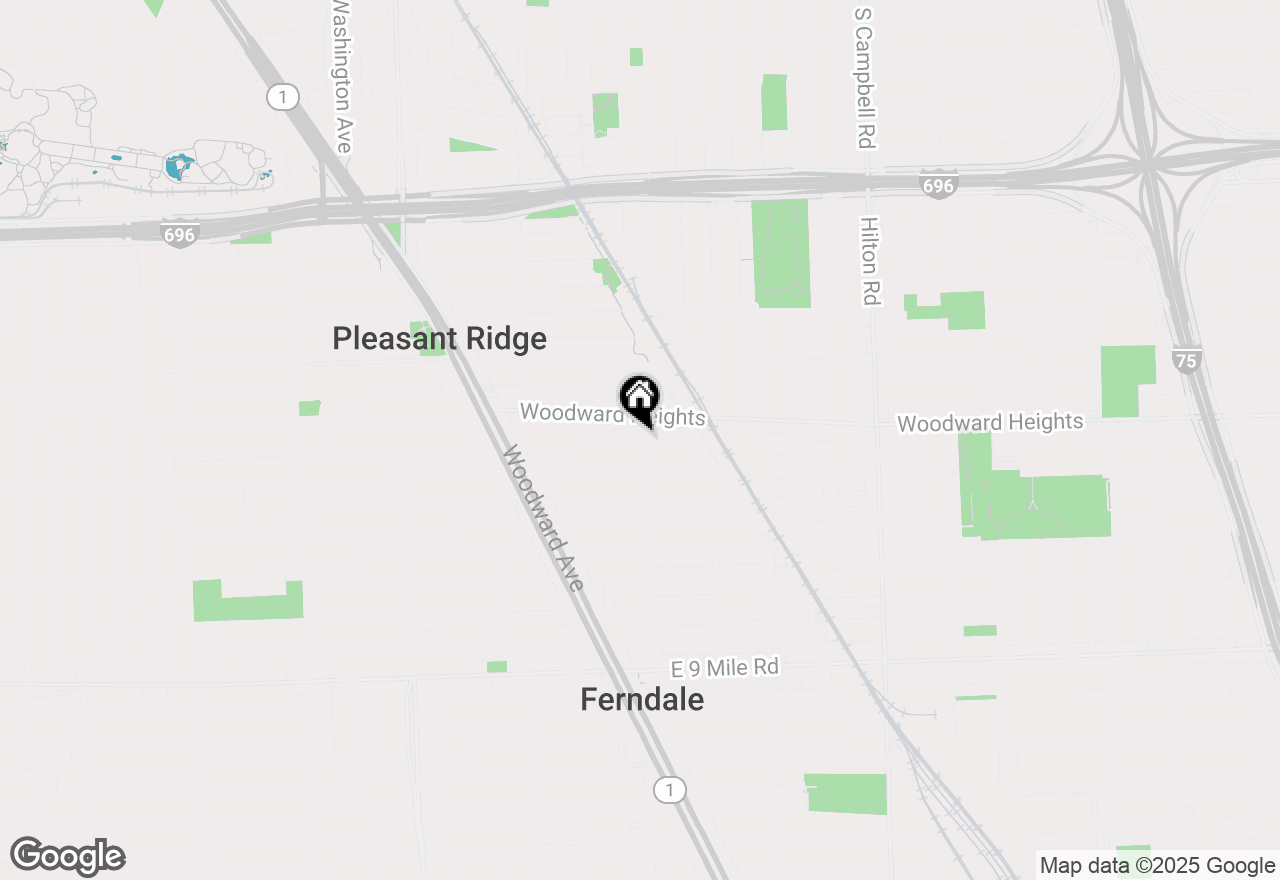 Map of 465 E Oakridge #1 Street, Ferndale, MI 48220