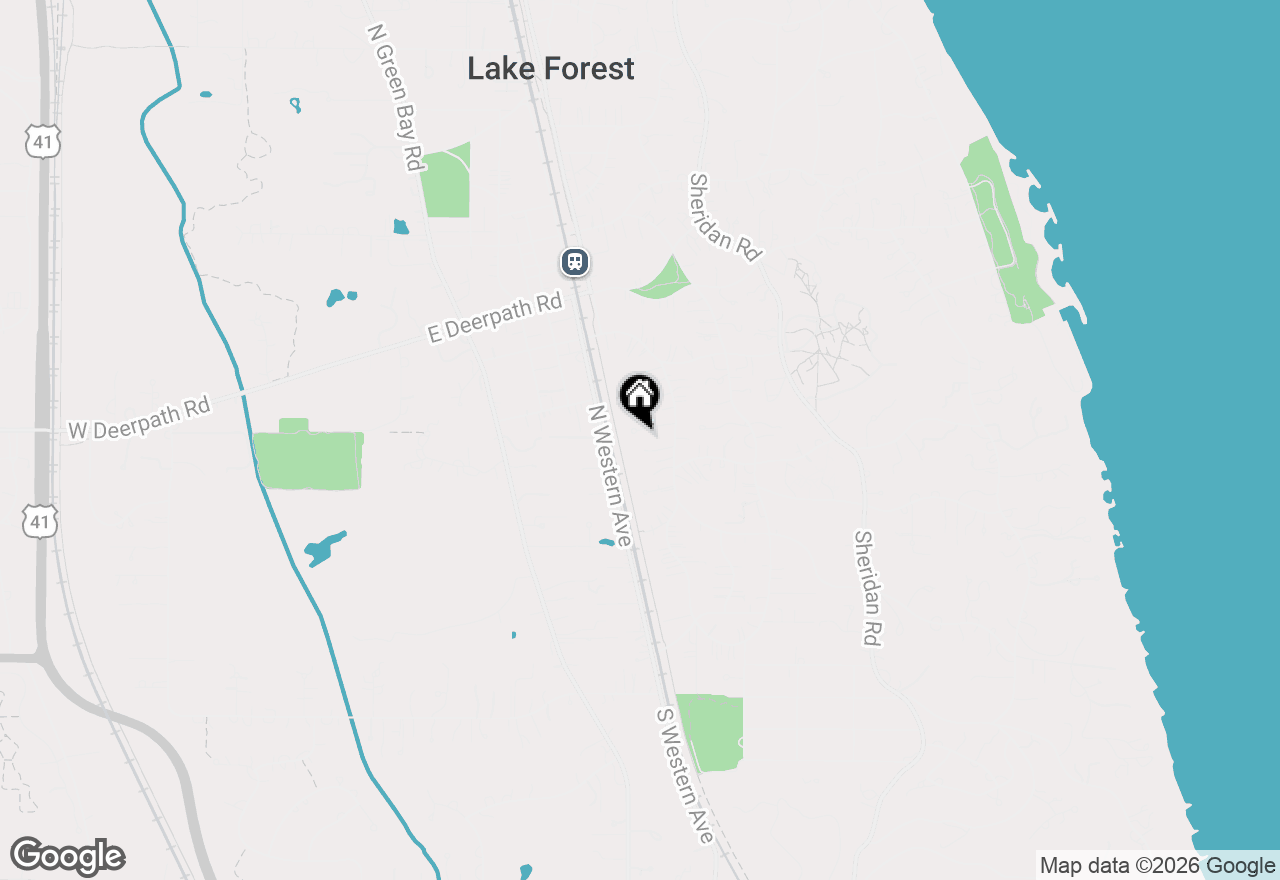 Map of 421 Heather Lane, Lake Forest, IL 60045