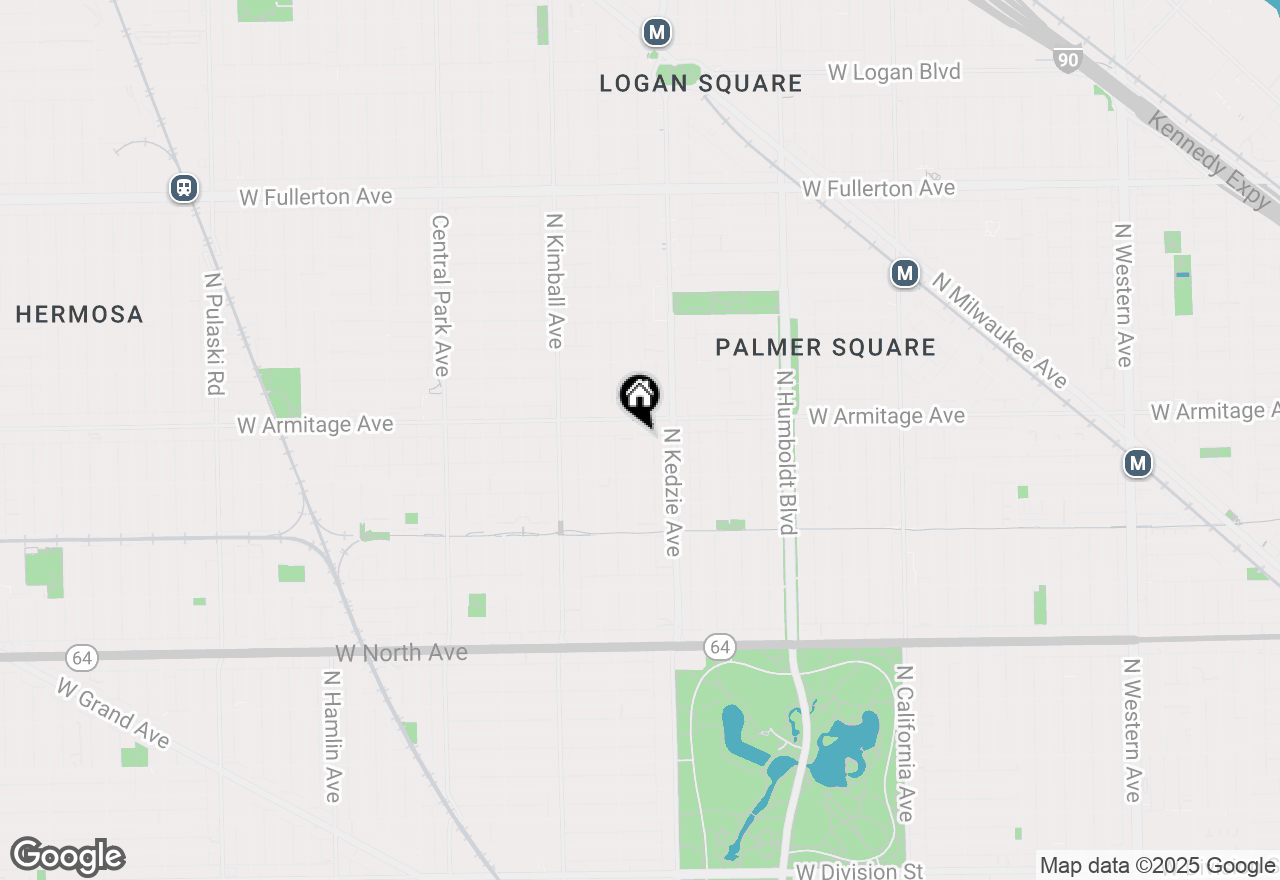 Map of 1939 N Sawyer Avenue #2, Chicago, IL 60647