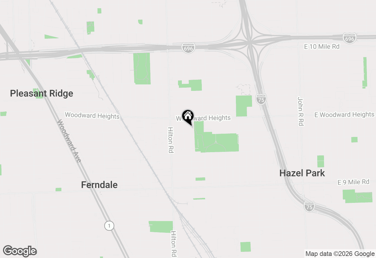 Map of 2535 Bonner Street, Ferndale, MI 48220
