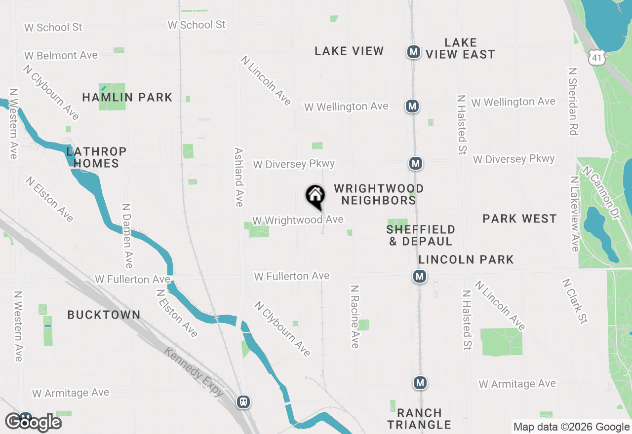 Map of 1320 W Wrightwood Avenue #3, Chicago, IL 60614