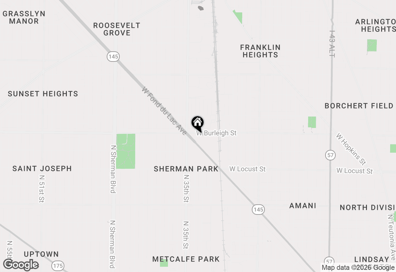 Map of 3068 N 34th St #3068A, Milwaukee, WI 53210