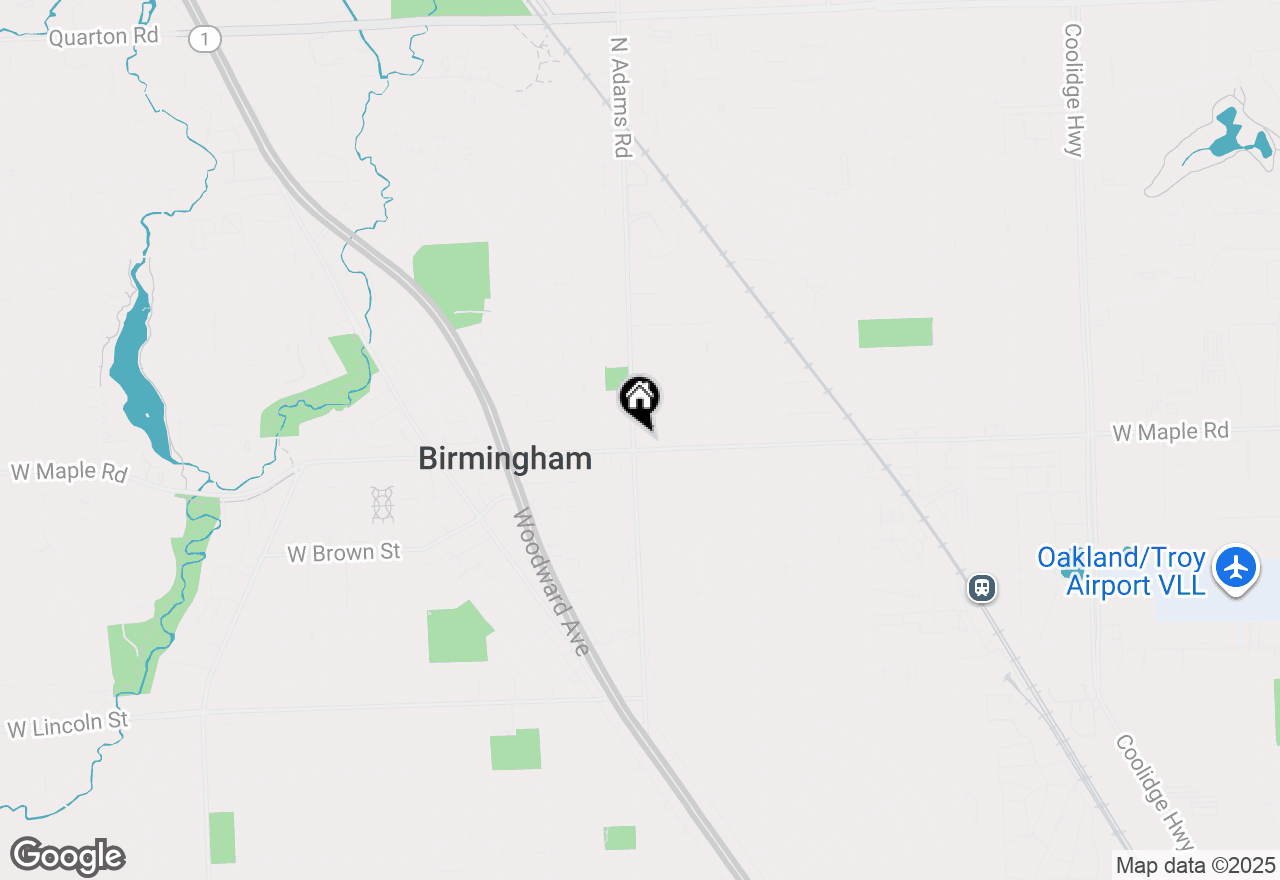 Map of 1119 E Maple Road, Birmingham, MI 48009