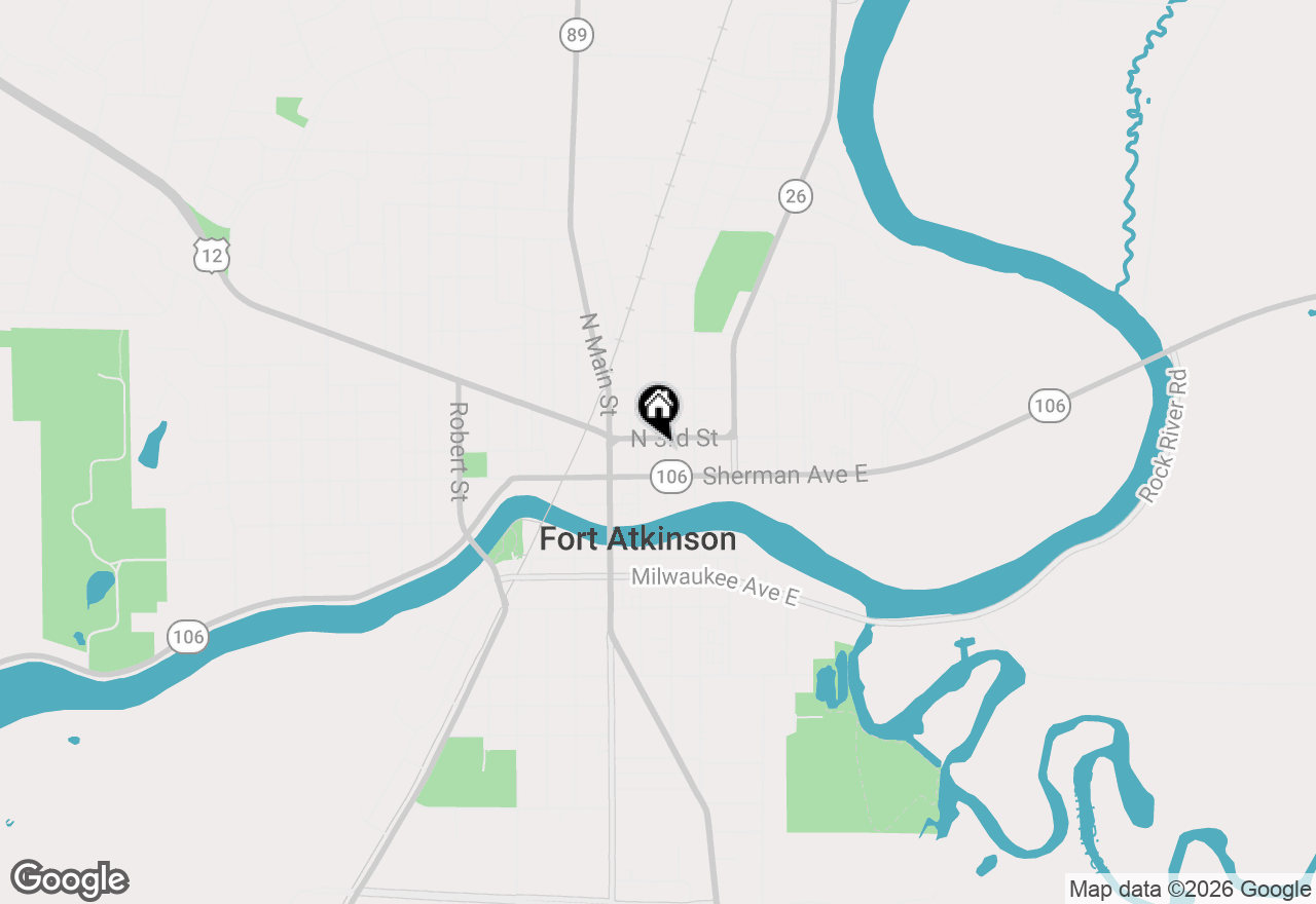 Map of 215 Clarence Street, Fort Atkinson, WI 53538