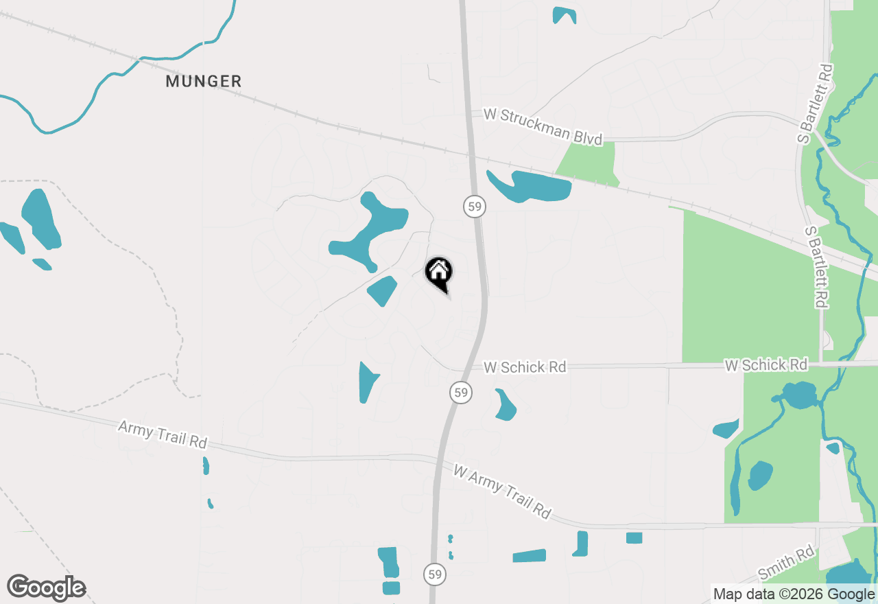 Map of 1411 Steeplechase Road, Bartlett, IL 60103
