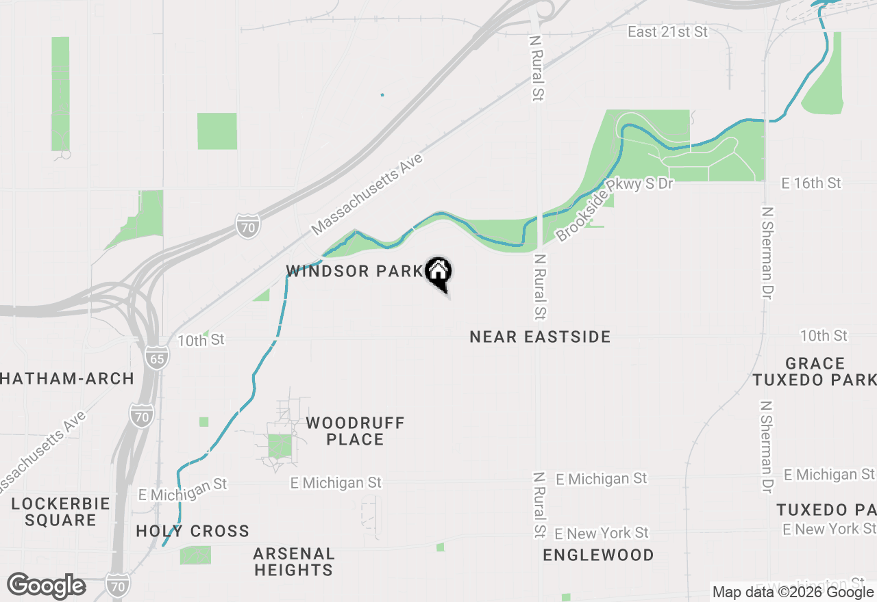 Map of 1114 N Beville Avenue, Indianapolis, IN 46201