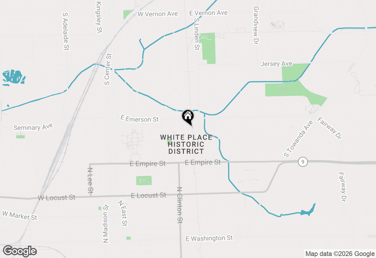 Map of 45 Whites Place, Bloomington, IL 61701