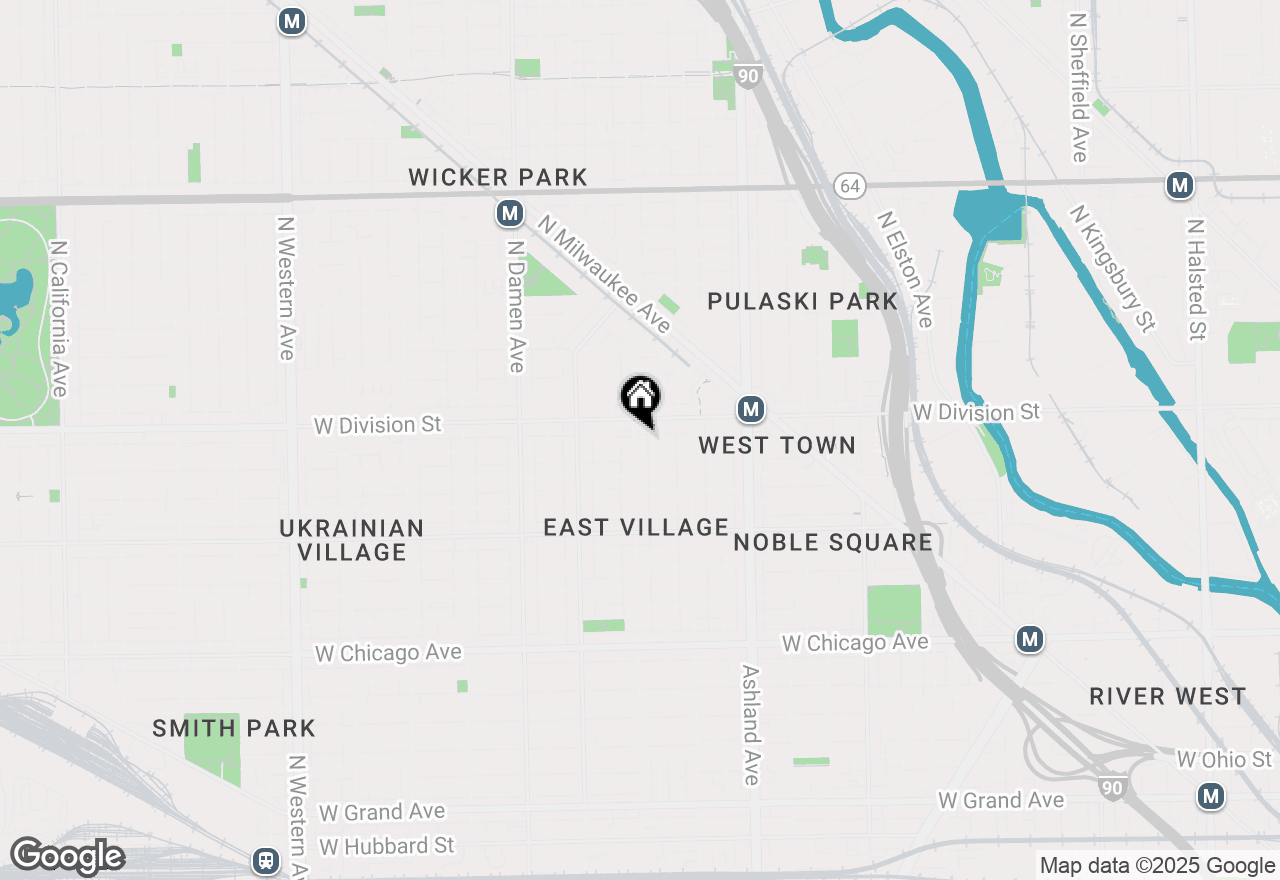 Map of 1137 N Wood Street #2D, Chicago, IL 60622