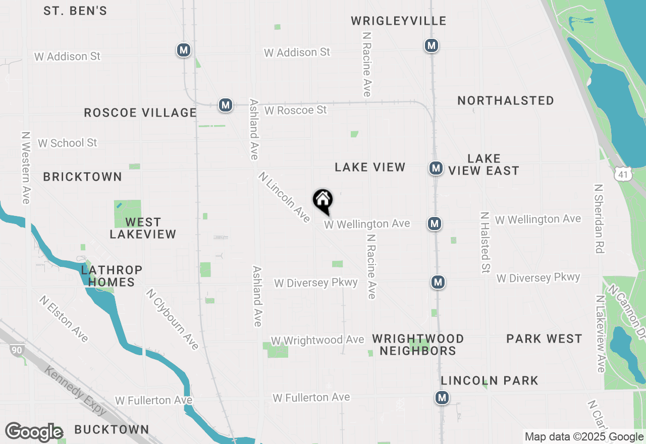 Map of 1342 W Wellington Avenue, Chicago, IL 60657