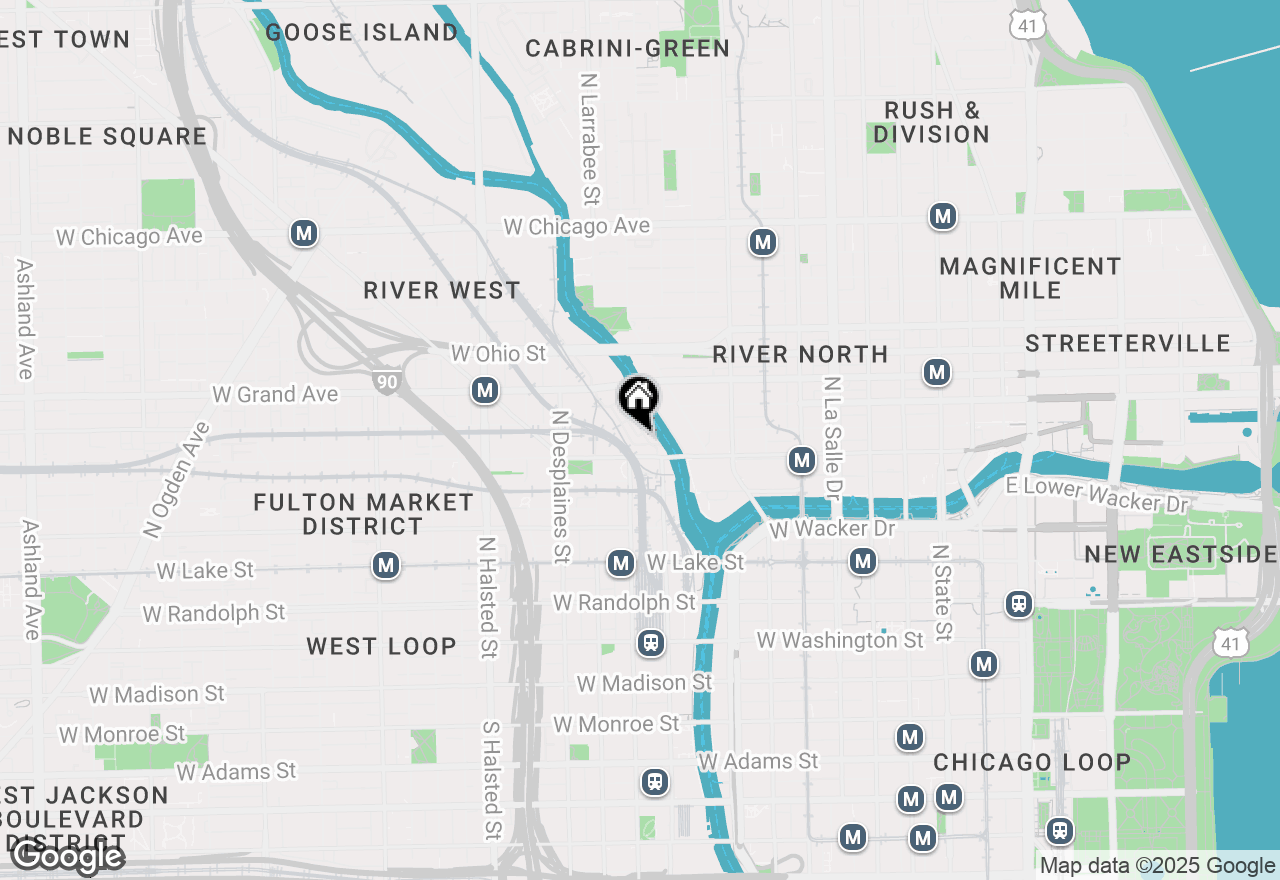 Map of 407 N Clinton Street, Chicago, IL 60654