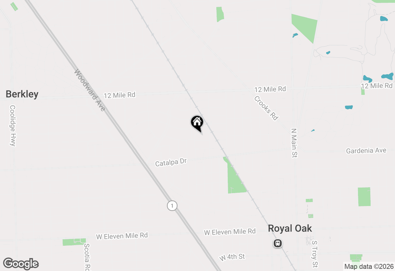 Map of 1227 Cloverdale Street, Royal Oak, MI 48067