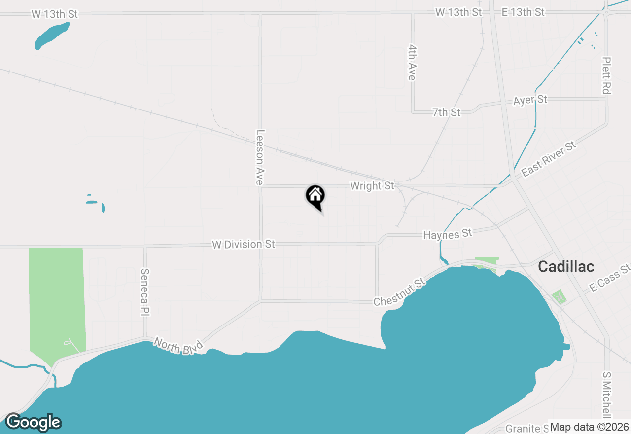 Map of 613 Waldo Street, Cadillac, MI 49601