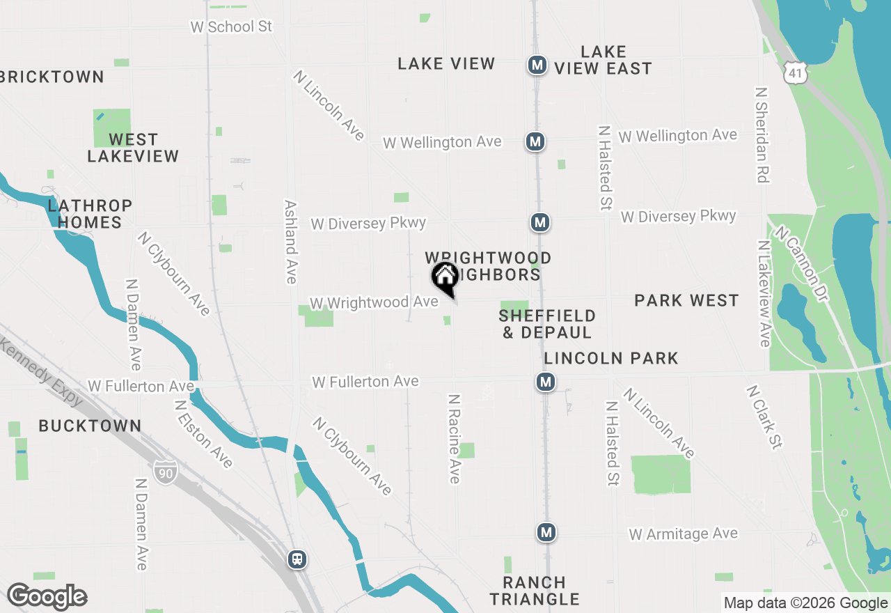 Map of 1201 W Wrightwood Avenue #7, Chicago, IL 60614