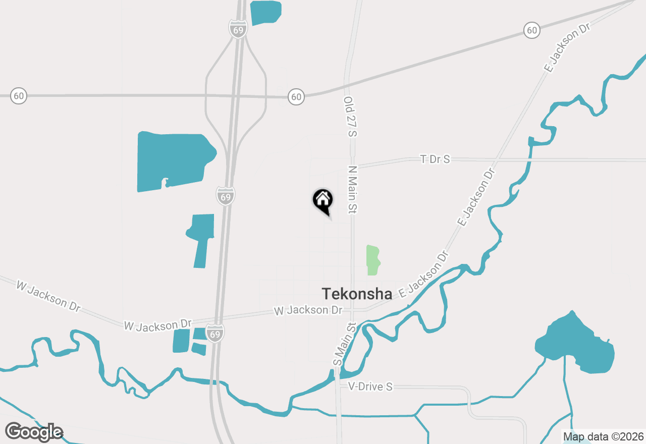 Map of  N Washington Street, Tekonsha, MI 49092