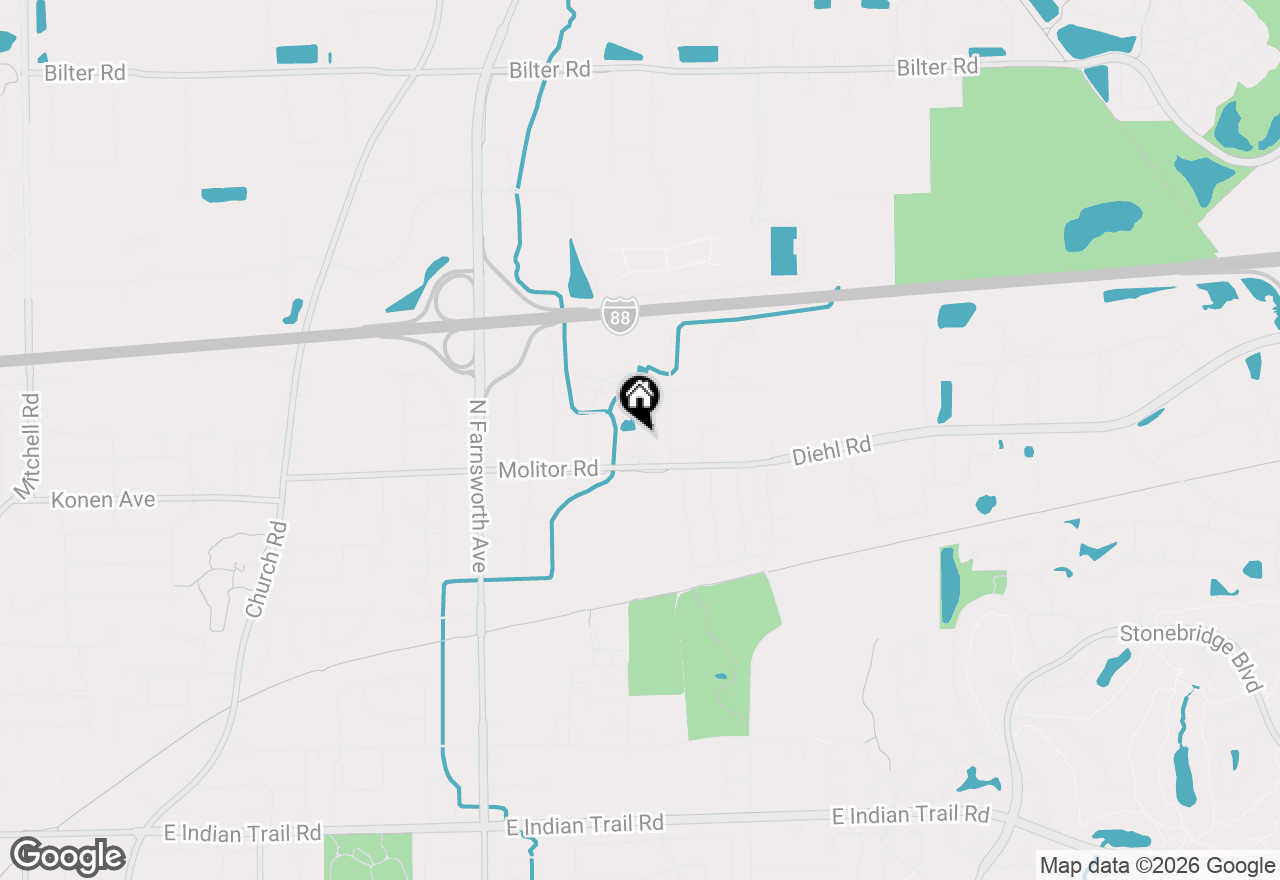 Map of 1855 Tall Oaks Drive #2308, Aurora, IL 60505