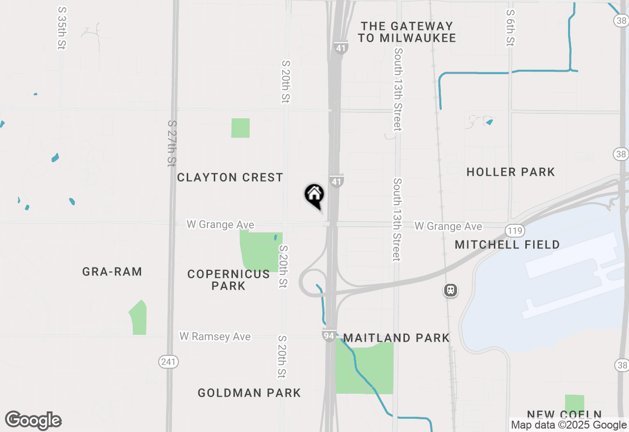 Map of 1736 W Grange Ave, Milwaukee, WI 53221