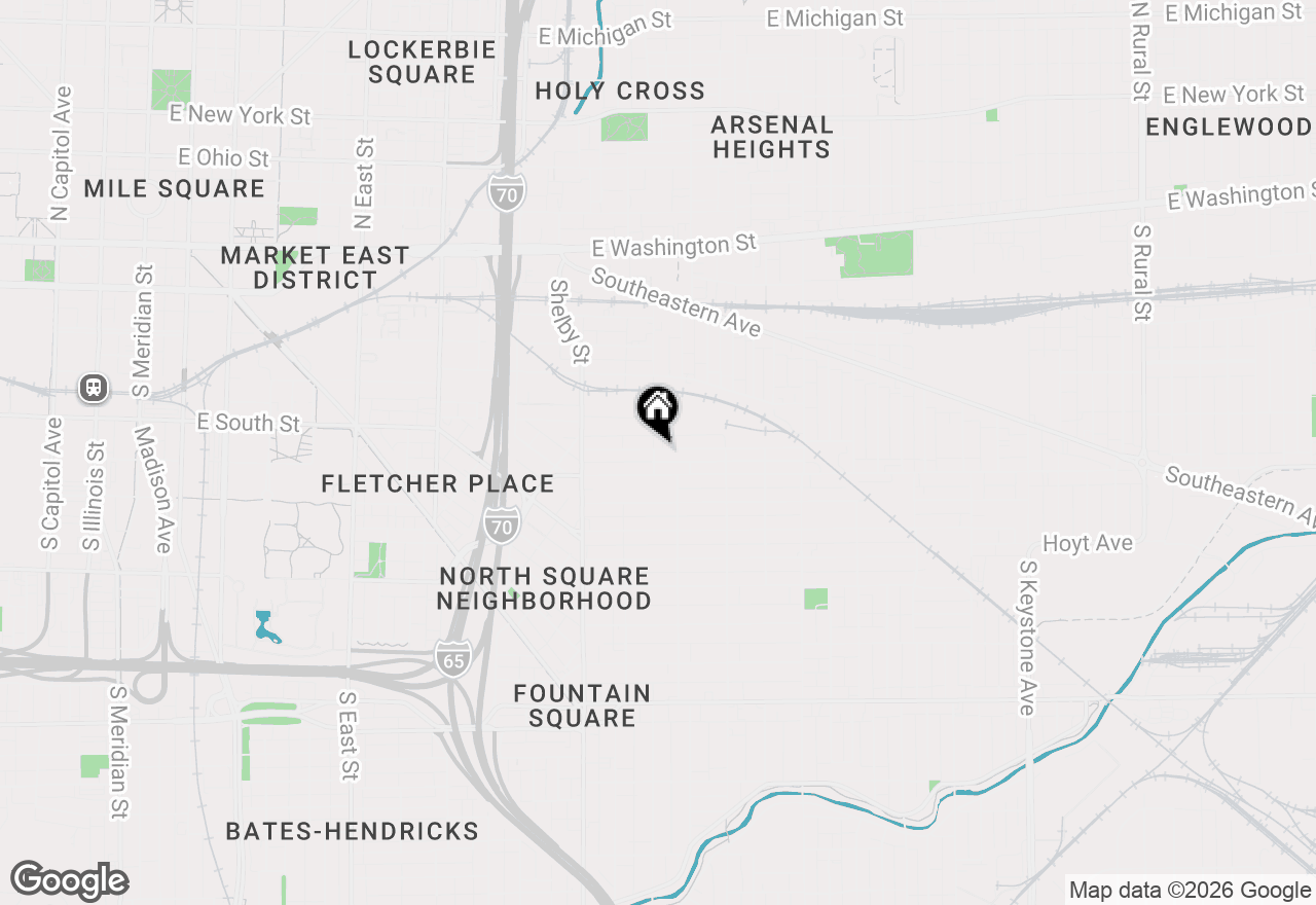 Map of 1303 Deloss Street, Indianapolis, IN 46203