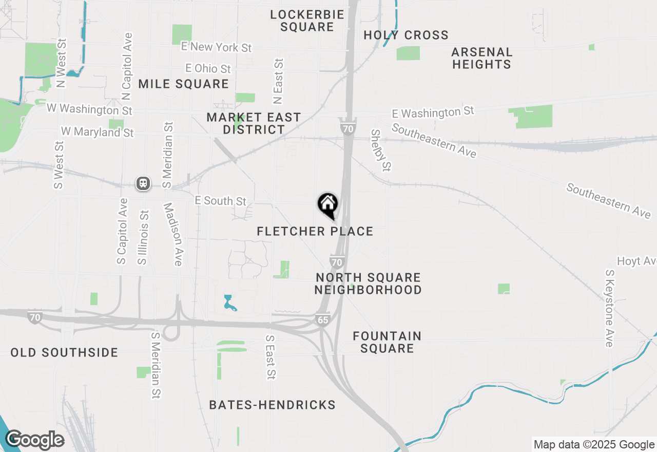 Map of 472 S Pine Street, Indianapolis, IN 46203