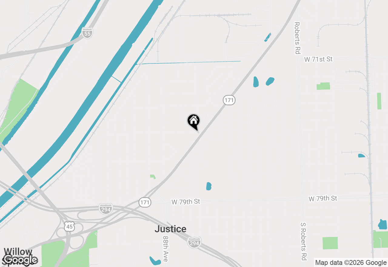 Map of 8611 W 75 Street, Justice, IL 60458