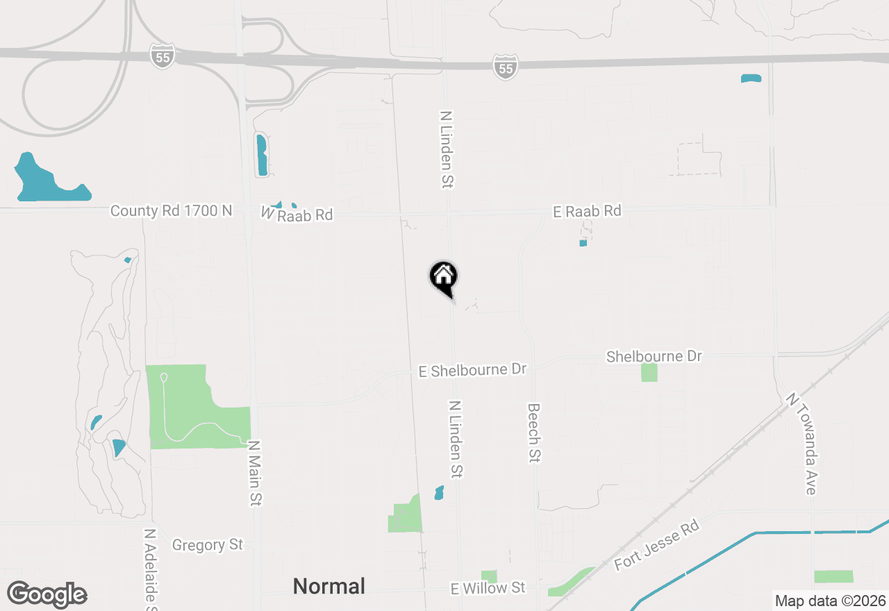 Map of 1417 N Linden Street, Normal, IL 61761