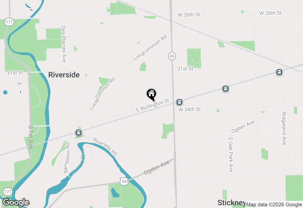 Map of 292 E Burlington Street, Riverside, IL 60546