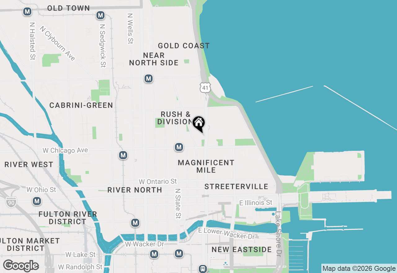 Map of 111 E Chestnut Street #40J, Chicago, IL 60611