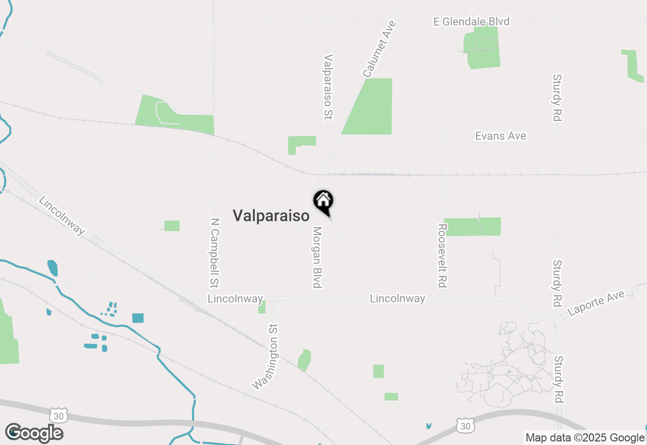 Map of 303 Oak Street, Valparaiso, IN 46383